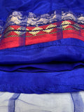 Royal Blue/Red Net Anarkali Suit with Silk Dupatta