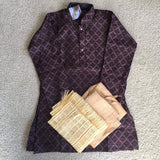 Purple Jamawar Kurta Pajama with Dupatta