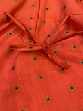 Orange/Navy Blue Zardozi/Stone/Thread Embroidered Silk Salwar Floor Length Suit with Shaded Net Dupatta