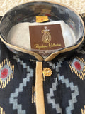 Black Ikkat Cotton Kurta Pajama