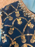 Blue Chiffon Sequined Lehenga with Dupatta