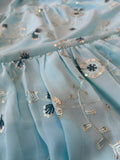 Blue Chiffon Sequined Lehenga with Dupatta