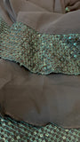 Blue Chiffon Sequin Floor Length Gown
