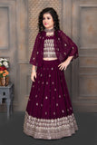 Wine Georgette Lehenga Choli