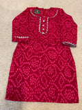 Pink (Rani) Bandhani Cotton Kurti