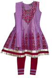 Purple Cotton Silk Anarkali Suit with Dupatta