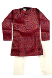 Maroon Jamawar Kurta Pajama with Dupatta