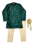 Green Jamawar Kurta Pajama with Dupatta