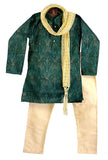 Green Jamawar Kurta Pajama with Dupatta