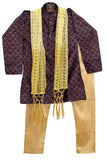 Purple Jamawar Kurta Pajama with Dupatta