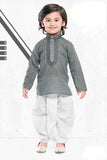 Gray Cotton Dhoti Kurta