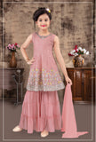 Pink Chiffon Gharara with Dupatta