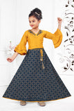 Yellow/Blue Lehenga/Choli with Net Dupatta