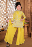 Yellow Chiffon Sharara with Dupatta