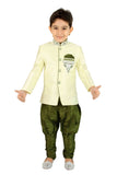 Cream/Green Sherwani Chudidar