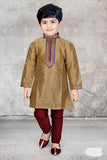 Gold/Maroon Silk Kurta Pajama