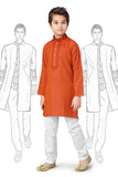 Orange Cotton Kurta Pajama